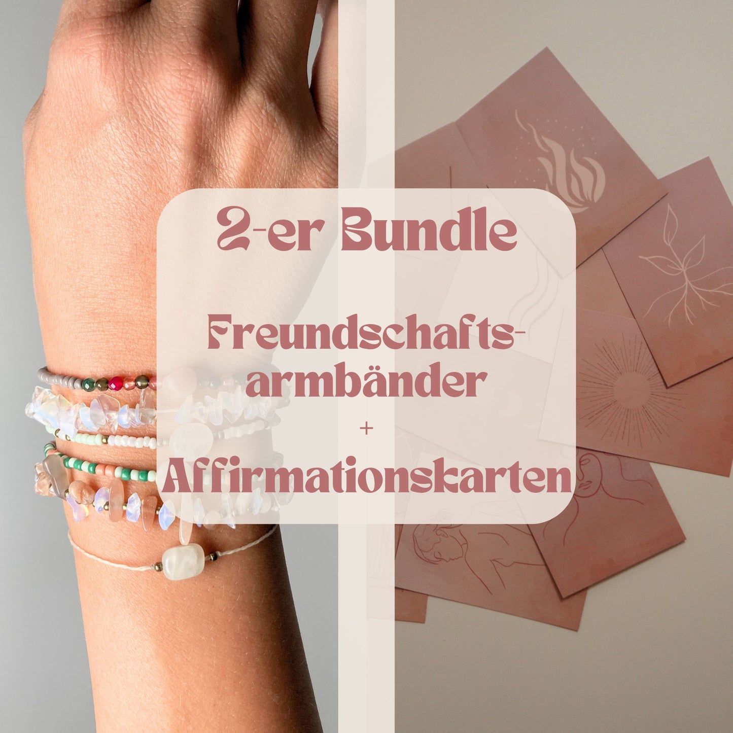 PreggoPowerBox | 2er Bundle | Affirmationskarten + Freundschaftsarmbänder