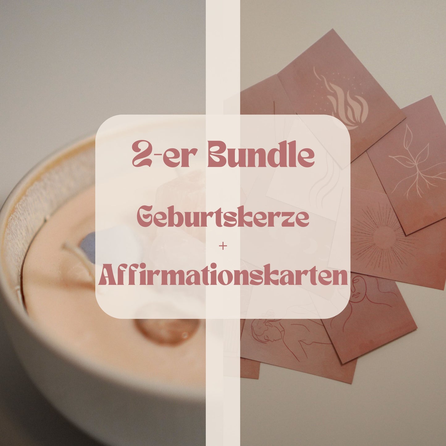 PreggoPowerBox | 2er Bundle | Geburtskerze + Affirmationskarten