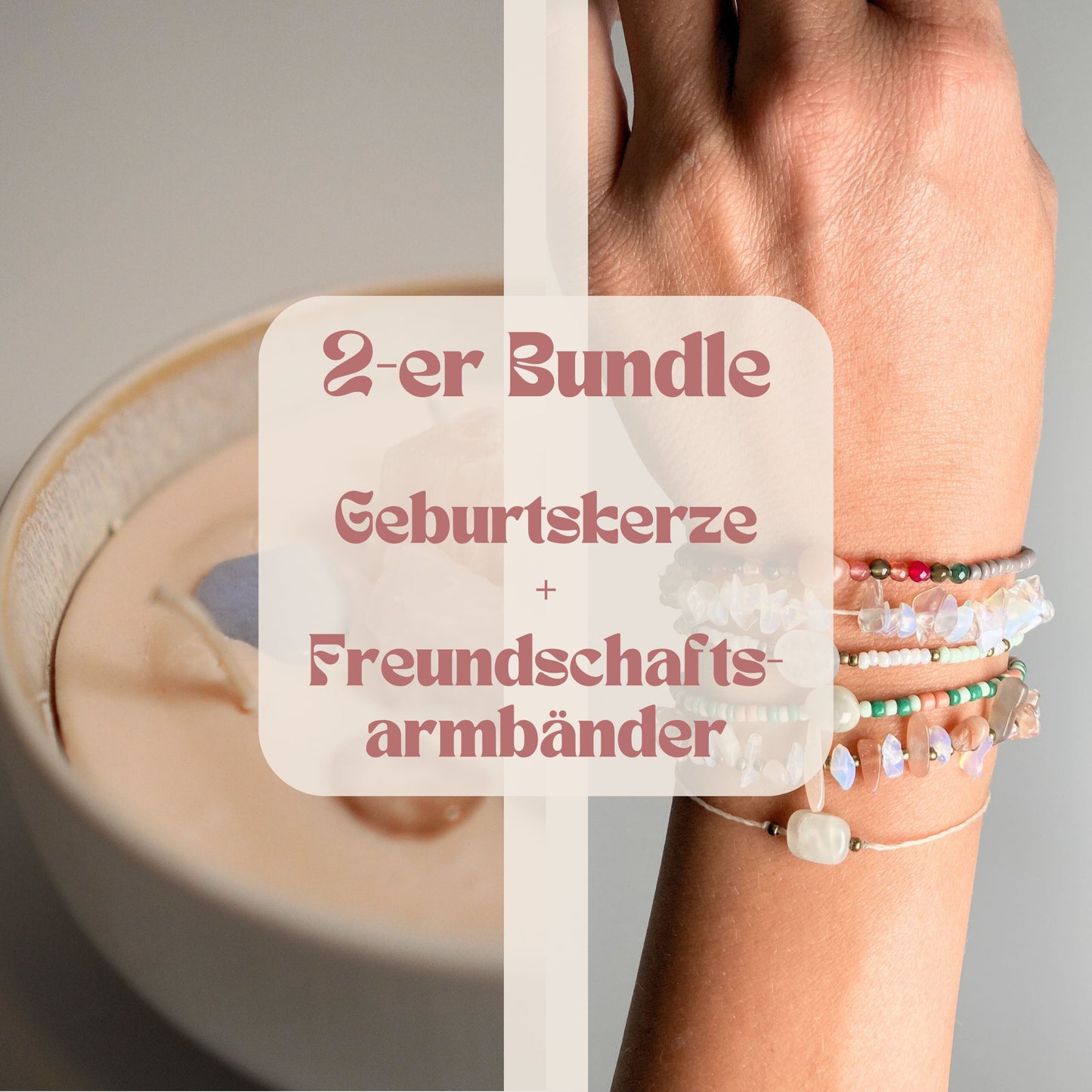 PreggoPowerBox | 2er Bundle | Geburtskerze + Freundschaftsarmbänder